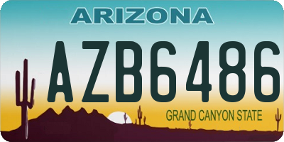 AZ license plate AZB6486