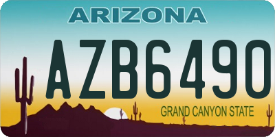 AZ license plate AZB6490