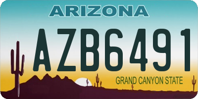 AZ license plate AZB6491