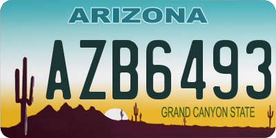 AZ license plate AZB6493