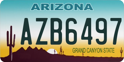 AZ license plate AZB6497