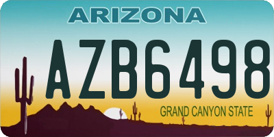 AZ license plate AZB6498
