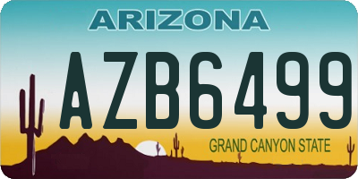 AZ license plate AZB6499