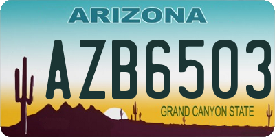 AZ license plate AZB6503