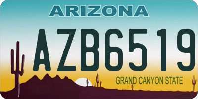 AZ license plate AZB6519