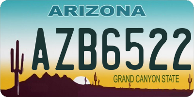 AZ license plate AZB6522