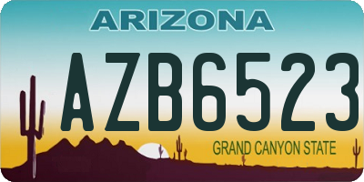 AZ license plate AZB6523