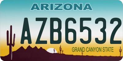 AZ license plate AZB6532