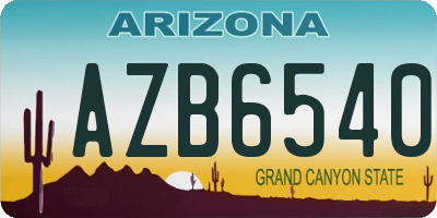 AZ license plate AZB6540