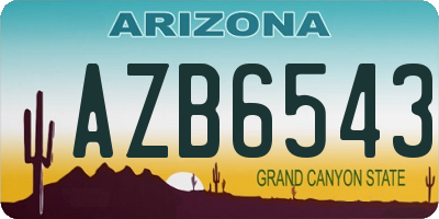 AZ license plate AZB6543