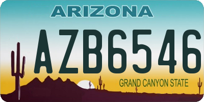 AZ license plate AZB6546