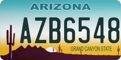 AZ license plate AZB6548