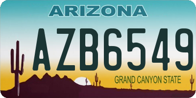 AZ license plate AZB6549