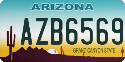 AZ license plate AZB6569