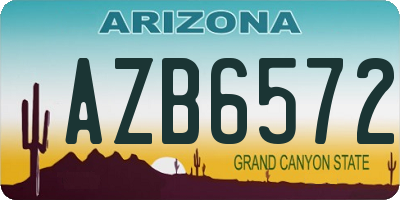AZ license plate AZB6572