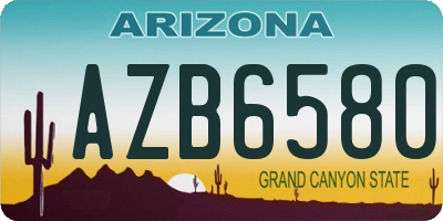 AZ license plate AZB6580