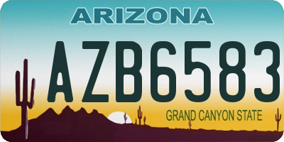 AZ license plate AZB6583