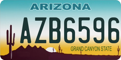 AZ license plate AZB6596