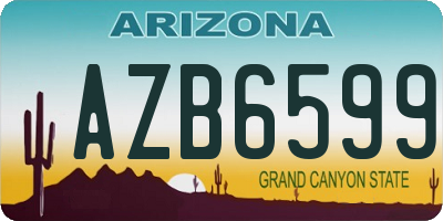 AZ license plate AZB6599