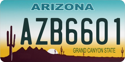 AZ license plate AZB6601