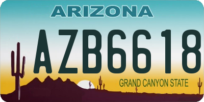 AZ license plate AZB6618