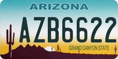 AZ license plate AZB6622