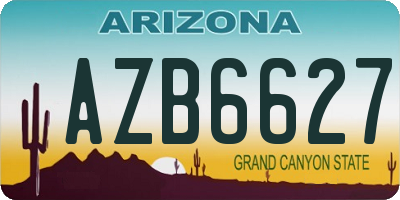AZ license plate AZB6627