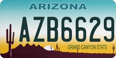 AZ license plate AZB6629