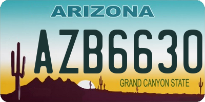 AZ license plate AZB6630