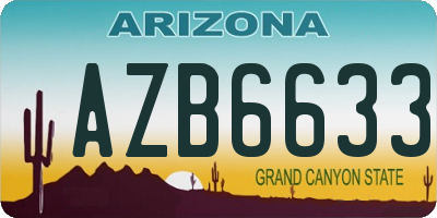 AZ license plate AZB6633