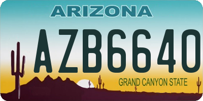 AZ license plate AZB6640