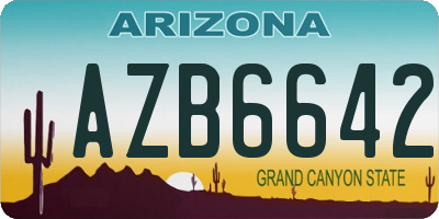 AZ license plate AZB6642
