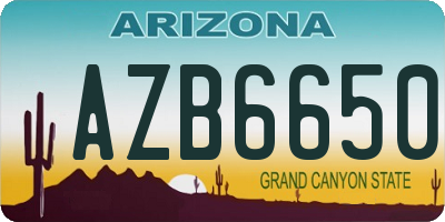 AZ license plate AZB6650