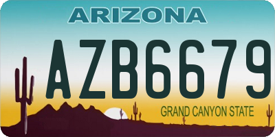 AZ license plate AZB6679