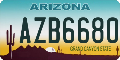 AZ license plate AZB6680