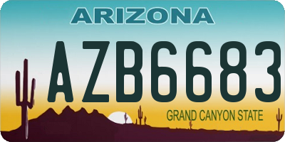 AZ license plate AZB6683