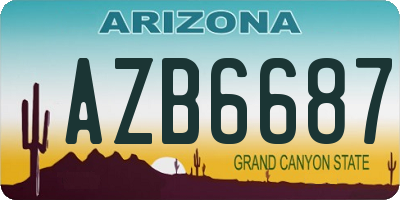 AZ license plate AZB6687