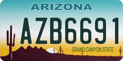 AZ license plate AZB6691