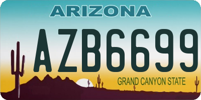 AZ license plate AZB6699