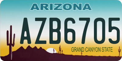 AZ license plate AZB6705