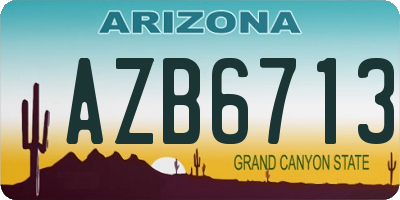 AZ license plate AZB6713