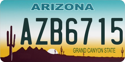 AZ license plate AZB6715
