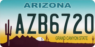 AZ license plate AZB6720