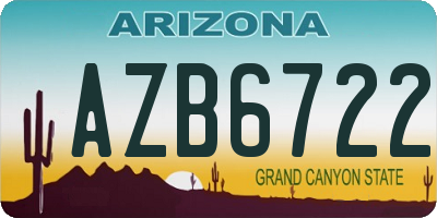 AZ license plate AZB6722