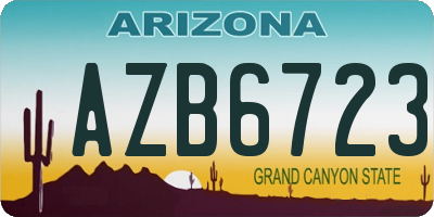 AZ license plate AZB6723