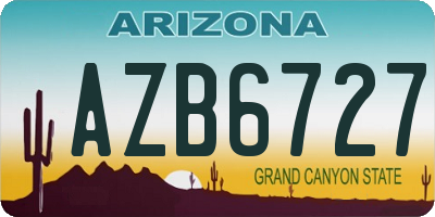 AZ license plate AZB6727
