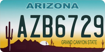 AZ license plate AZB6729