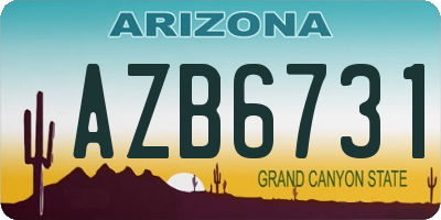 AZ license plate AZB6731