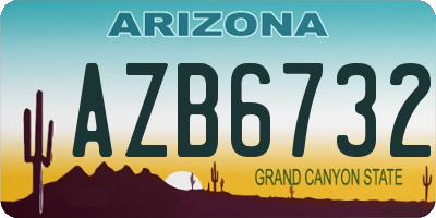 AZ license plate AZB6732