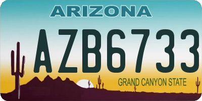 AZ license plate AZB6733
